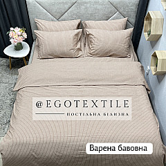 Комплект постільної білизни, 10331. 2941-1 полоска коричнева тепла, варена бавовна, арт.627B