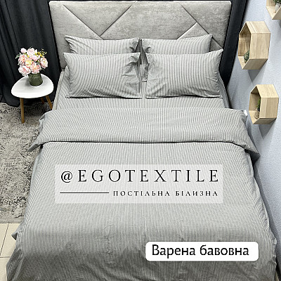 Комплект постільної білизни, 10331. 2940-1 полоска джинс холодний, варена бавовна, арт.630B Комплект постільної білизни, 10331. 2940-1 полоска джинс холодний, варена бавовна, арт.630B