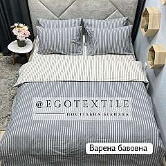 Комплект постельного белья, 6365/6366 синя джинс, варена хлопок, арт.653B