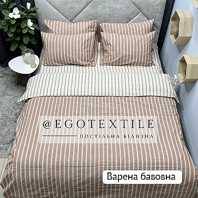 Комплект постільної білизни, 5449/10043 полоси карамель, варена бавовна, арт.667B Комплект постільної білизни, 5449/10043 полоси карамель, варена бавовна, арт.667B