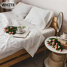 Комплект постельного белья, бязь, однотонный белый WHITE