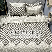 Комплект постільної білизни, бязь, в ромби коричневий 430G